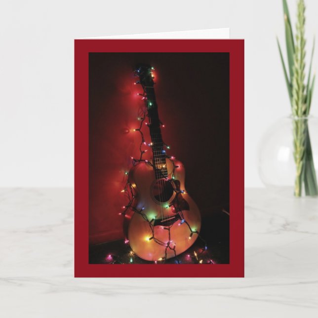 Festividades Cartão de Natal do guitarrista (Frente)