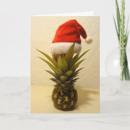 Festividades Cartão de Natal do Havaí Pineapple Santa Hat