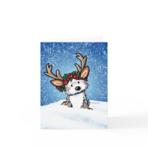 Cartão de Natal do Havanese Rena