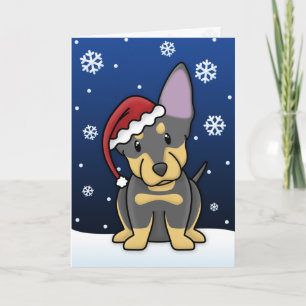 Festividades Cartão de Natal do Heeler para o Lancashire Kawaii