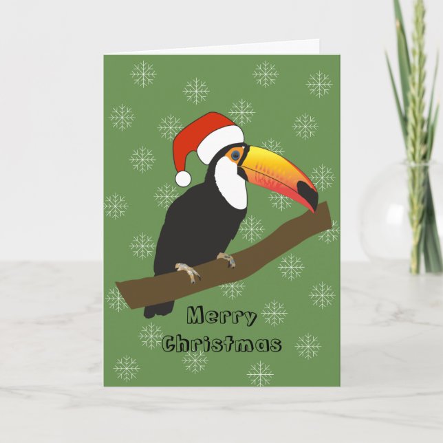 Festividades cartão de Natal do illusima Toucan Christmas Snowf (Frente)