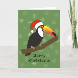 Festividades cartão de Natal do illusima Toucan com flocos de n