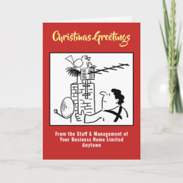 Festividades Cartão de Natal do Instalador de Dish Aéreo ou Sat