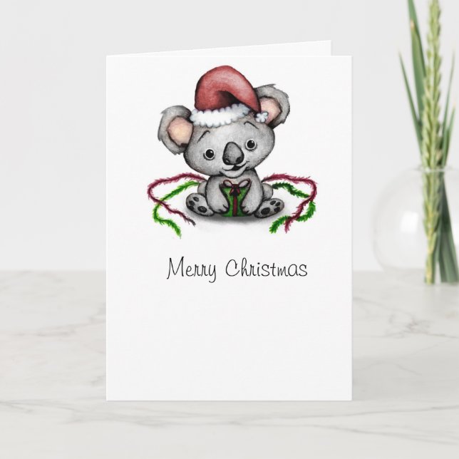 Festividades Cartão de Natal do Koala (Frente)