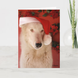 Festividades Cartão de Natal do Lobo Branco