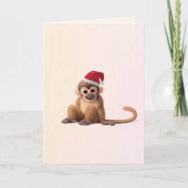 Festividades Cartão de Natal do macaco dos bebês do jardim
