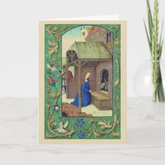 Festividades Cartão de Natal do manuscrito iluminado da