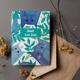 Festividades Cartão de Natal do Melhor Pai de Gatos Blue Cats &