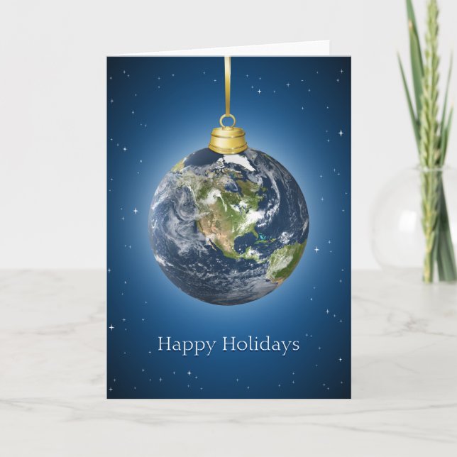 Festividades Cartão de Natal do mundo da Terra (Frente)