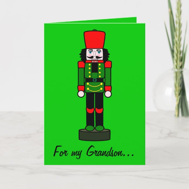 Festividades Cartão de Natal do Nutcracker para um neto (Frente)