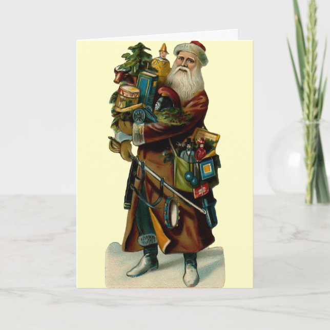 Festividades Cartão de Natal do pai do vintage (Frente)