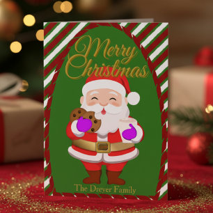 Festividades Cartão de Natal do Papai Noel Com Biscoitos Dobrad