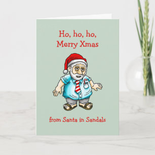 Festividades Cartão de Natal do Papai Noel de Chinelos