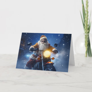 Festividades Cartão de Natal do Papai Noel de Moto