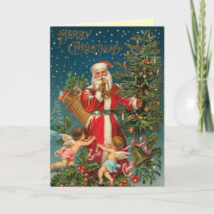 Festividades Cartão de Natal do papai noel do Victorian