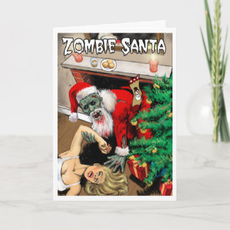Festividades Cartão de Natal do papai noel do zombi