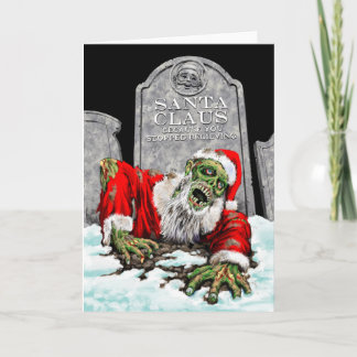 Festividades Cartão de Natal do papai noel do zombi (interior
