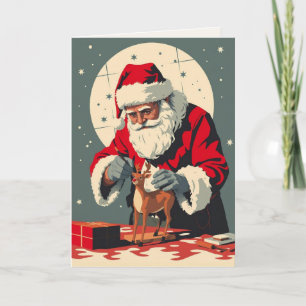 Festividades Cartão de Natal do Papai Noel Miniaturista Vintage