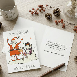Festividades Cartão de Natal do Papai Noel Minimal Hygge