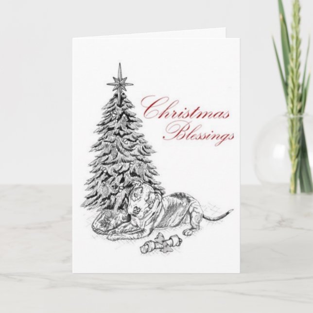 Festividades Cartão de Natal do pitbull (Frente)