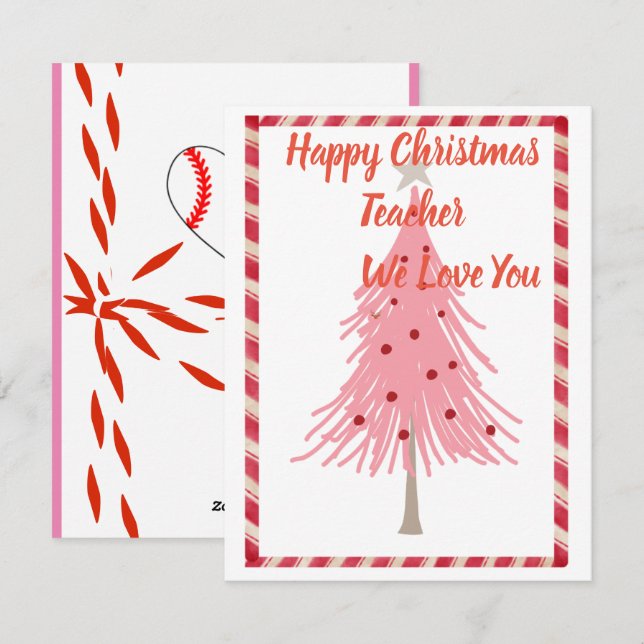 Festividades Cartão de Natal do Professor, com amor (Frente/Verso)