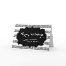 Cartão de Natal do Professor Stripes de Prata