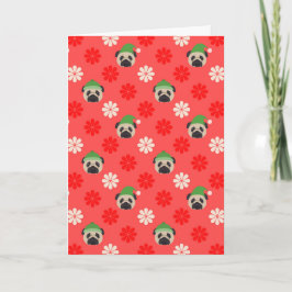 Festividades Cartão de Natal do Pug do papai noel