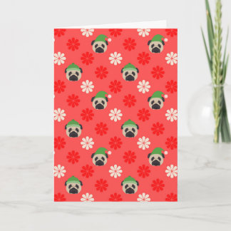 Festividades Cartão de Natal do Pug do papai noel