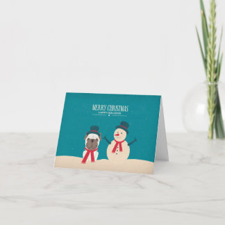 Festividades Cartão de Natal do Pug do SNORT do vintage