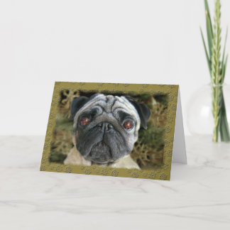 Festividades Cartão de Natal do Pug - olhe em seus olhos…