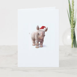 Festividades Cartão de Natal do rinoceronte dos bebês do jardim
