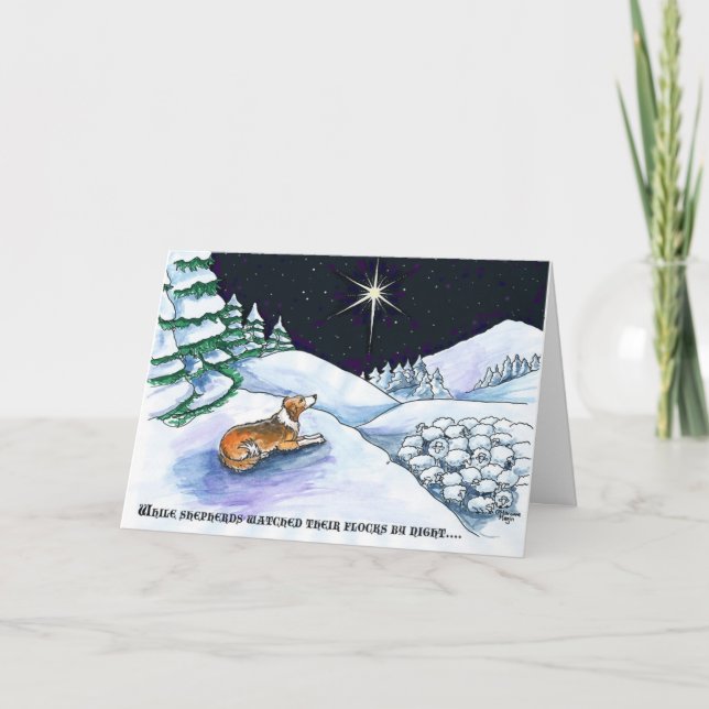 Festividades Cartão de Natal do sheepdog do Sable (Frente)