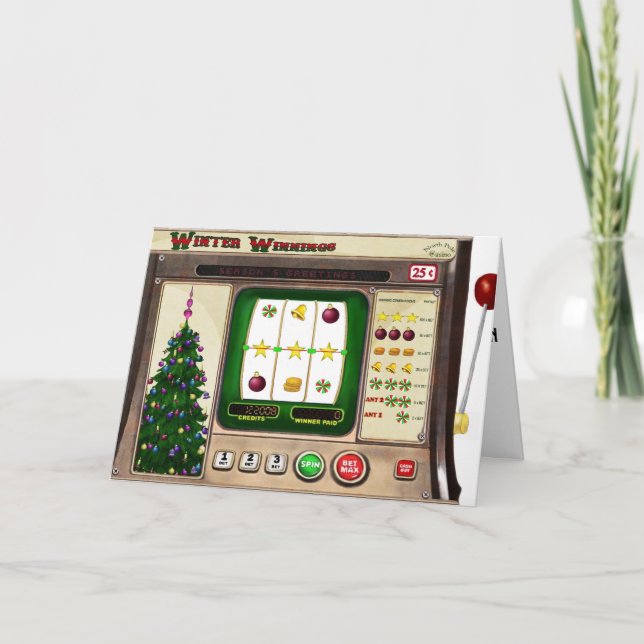 Festividades Cartão de Natal do slot machine (Frente)