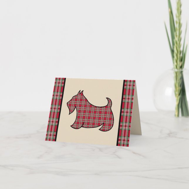 Festividades Cartão de Natal do Terrier Escocês (Frente)
