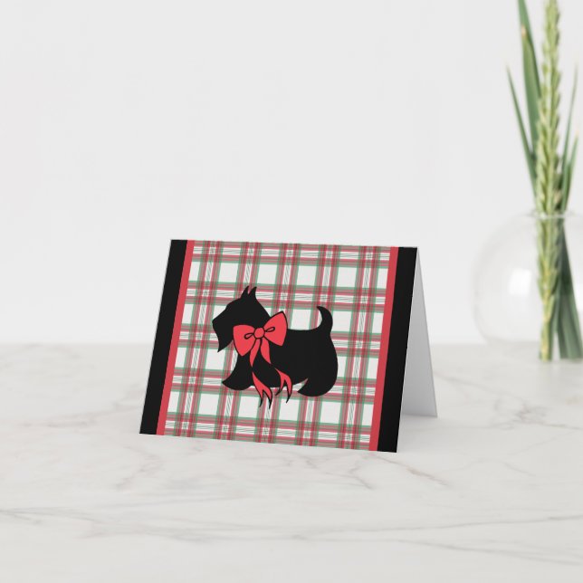 Festividades Cartão de Natal do Terrier Escocês (Frente)