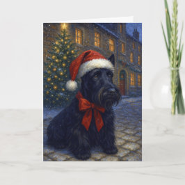 Festividades Cartão de Natal do Terrier Escocês