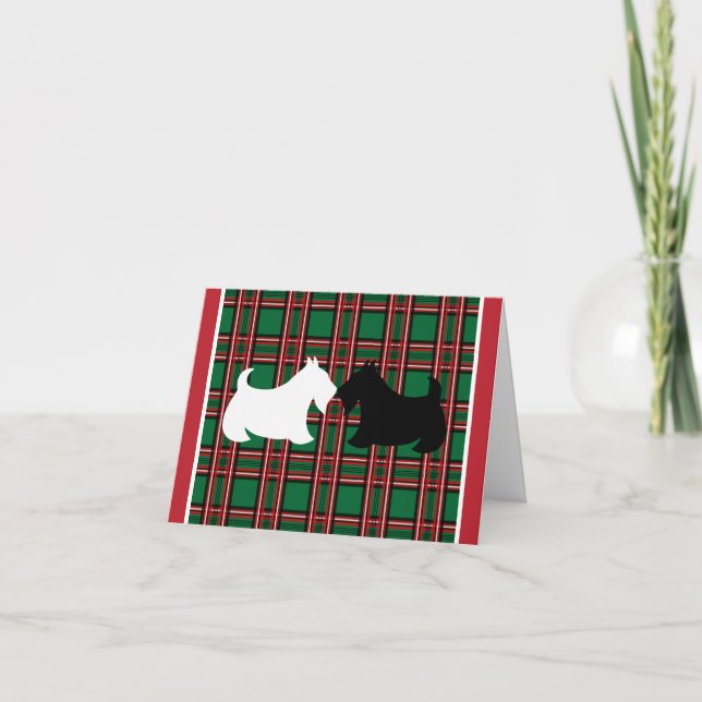 Festividades Cartão de Natal do Terrier Escocês (Frente)