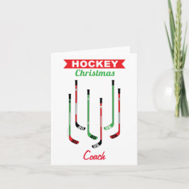 Festividades Cartão de Natal do treinador de Hockey Sticks
