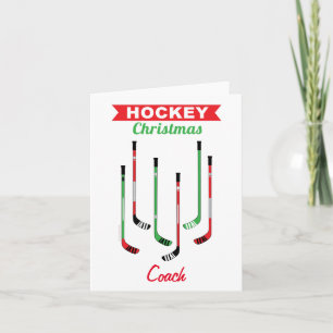 Festividades Cartão de Natal do treinador de Hockey Sticks