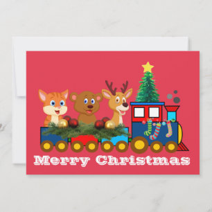 Festividades Cartão de Natal do Trem Plano de Férias