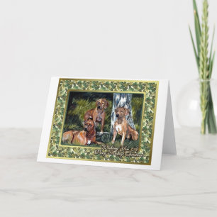 Festividades Cartão de Natal do vazio do cão de Rhodesian