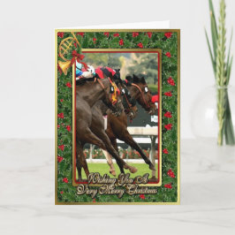 Festividades Cartão de Natal do vazio do cavalo de corrida do