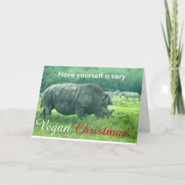 Festividades Cartão de Natal do vegan do rinoceronte