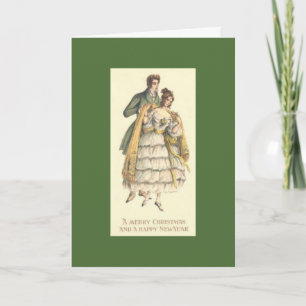 Festividades Cartão de Natal do Victorian do casal do feriado