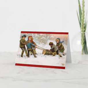 Festividades Cartão de Natal do Yule Log