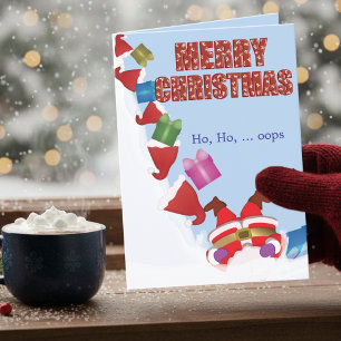 Festividades Cartão de Natal Dobrado do Papai Noel Engraçado