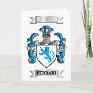 Festividades Cartão de Natal Dobrado Ferrari Sobrenome e Escudo