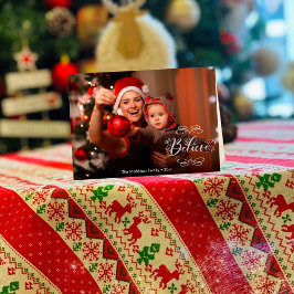 Festividades Cartão de Natal Dobrado Holiday Believe para Alegr