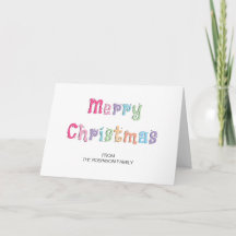 Cartão de Natal Dobrado Multicolorido Feliz Natal