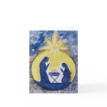 Cartão de Natal Dobrado, Natividade, impressão de